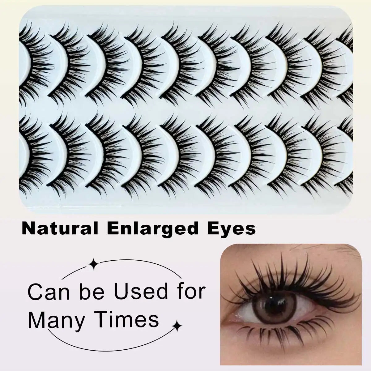 10-Pair "Little Devil" Thai-Style Cat Eye Lashes