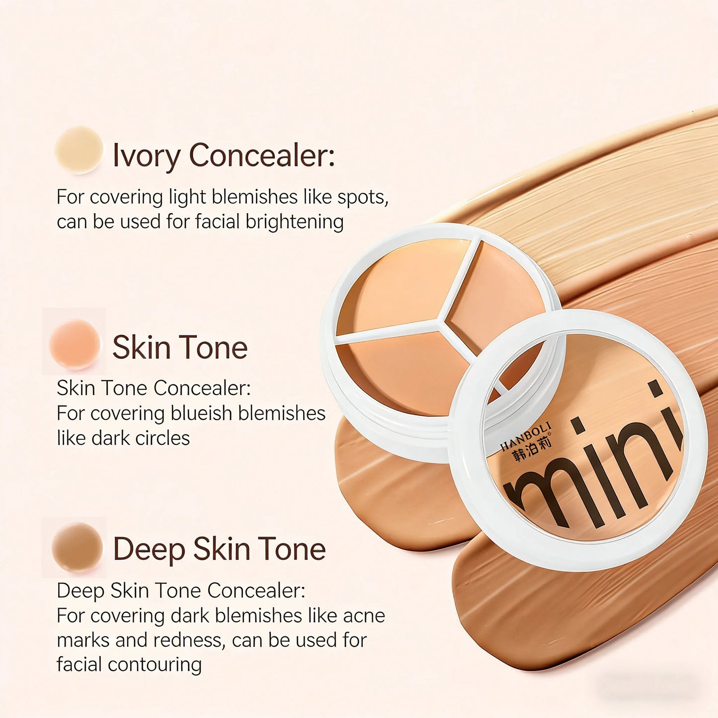3-Color Professional Concealer Palette